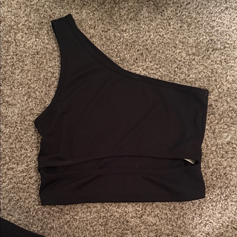 SHEIN Black One-Shoulder Top